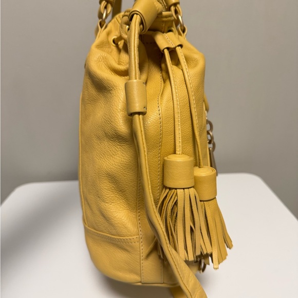 SEE BY CHLOE 2WAY Shoulder Bag Leather Tassel Yellow Authentic - Picture 7 of 14
